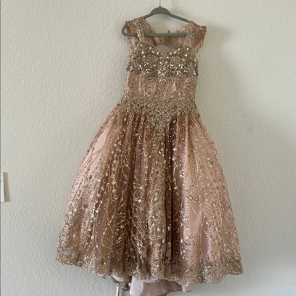 Elegant Gold Kids Dress